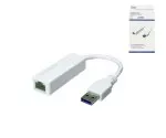 USB Adapter auf Gbit LAN für MAC und PC, USB 3.0 (2.0) A Stecker auf RJ45 Buchse, weiß, DINIC Box